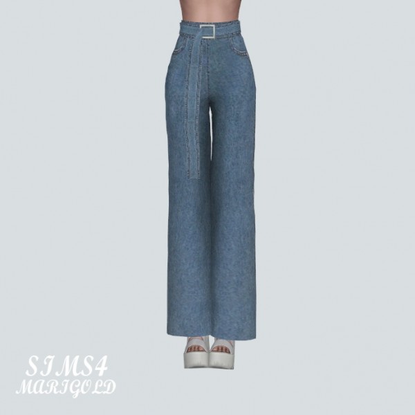  SIMS4 Marigold: Love Long Belt Jeans