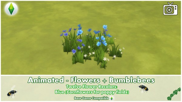  Mod The Sims: Animated   Flowers and Bumblebees by Bakie