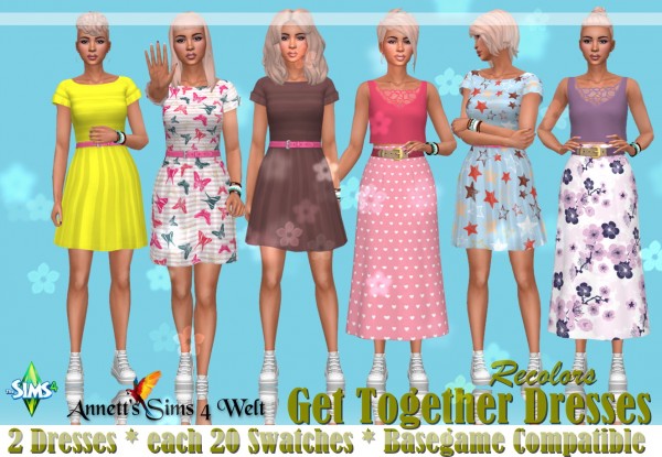  Annett`s Sims 4 Welt: Get Together Dresses   Recolors