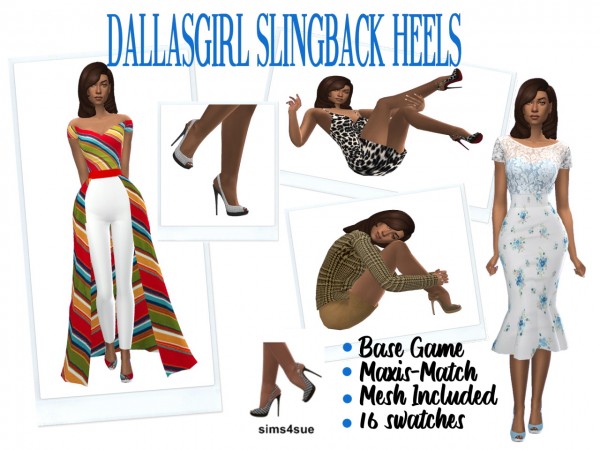  Sims 4 Sue: Dallasgirls Slingback Heels