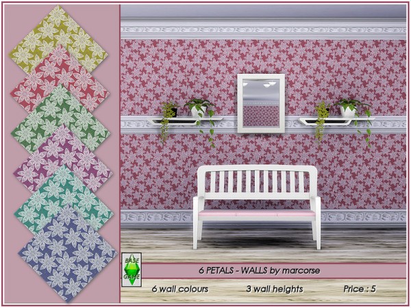  The Sims Resource: 6 Petals   Walls by marcorse