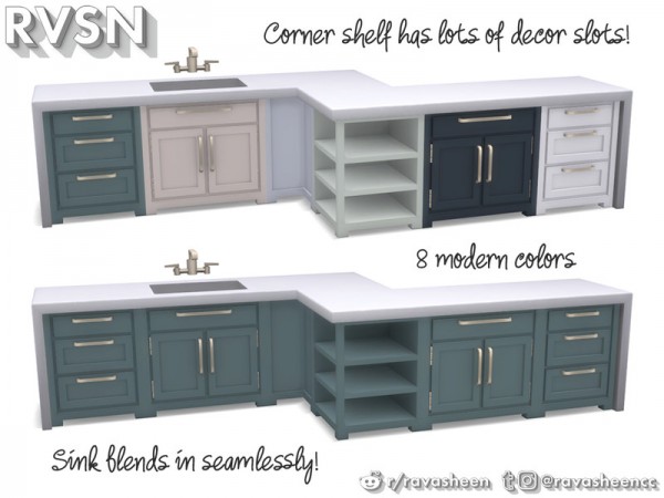  The Sims Resource: Simmer Down Kitchen Counter Set by RAVASHEEN