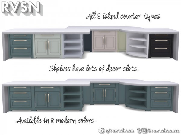 The Sims Resource: Simmer Down Kitchen Counter Set by RAVASHEEN