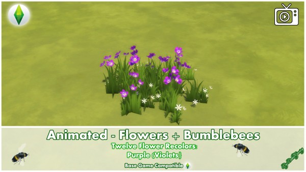  Mod The Sims: Animated   Flowers and Bumblebees by Bakie