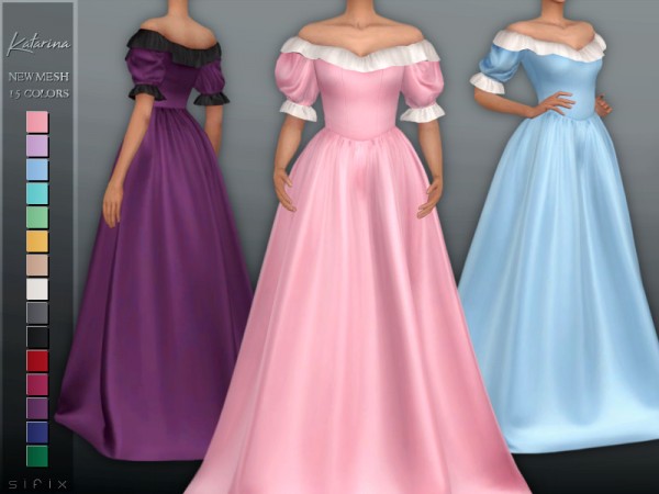  The Sims Resource: Katarina Dress by Sifix