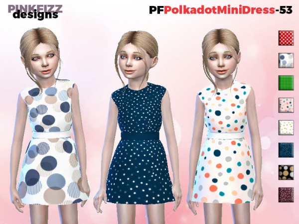  The Sims Resource: Polkadot Mini Dress   53 by Pinkfizzzzz