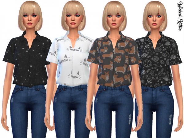  The Sims Resource: Daisy Tucked Shirts by Wicked Kittie