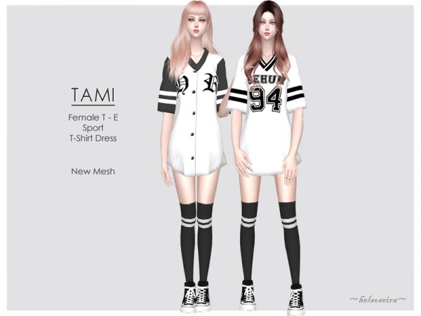  The Sims Resource: TAMI   Sport T shirt Dress by Helsoseira