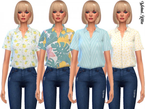  The Sims Resource: Daisy Tucked Shirts by Wicked Kittie