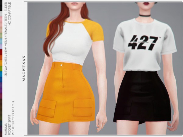  The Sims Resource: Pocket skirt by magpiesan