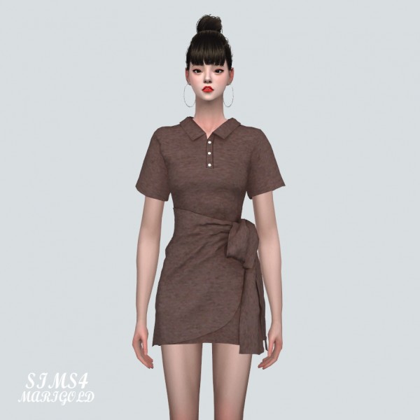 SIMS4 Marigold: S Tied PK Mini Dress • Sims 4 Downloads