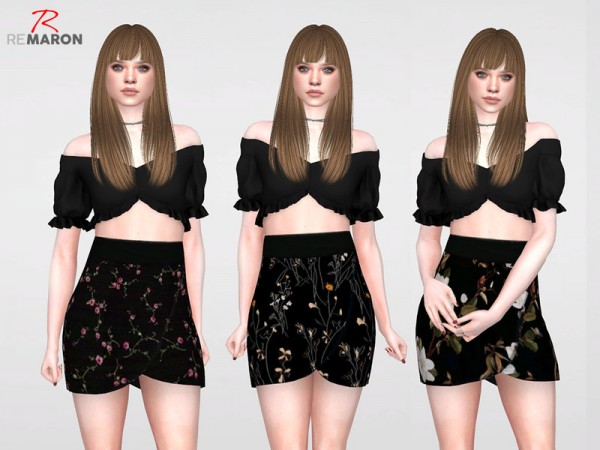  The Sims Resource: Floral Skirt for Women 04 by remaron