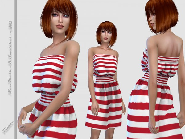  The Sims Resource: Strapless Dress by pizazz