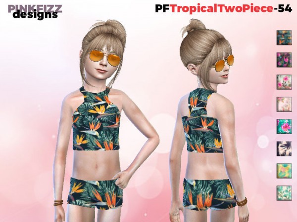  The Sims Resource: Tropical Two Piece   PF54 by Pinkfizzzzz