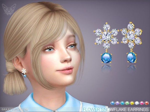  Giulietta Sims: Flower Snowflake Earrings For Kids