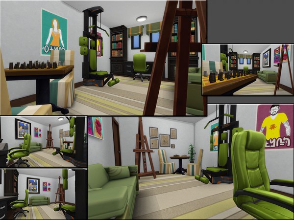  The Sims Resource: Modern Brick Row House by matomibotaki
