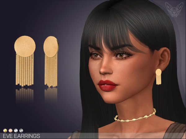  The Sims Resource: Eve Earrings by feyona