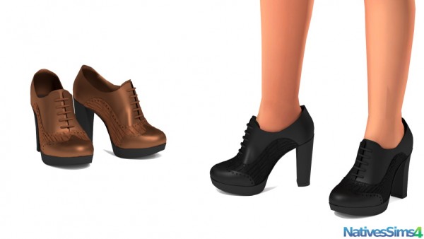  Natives Sims: Lace Up Oxford Heels