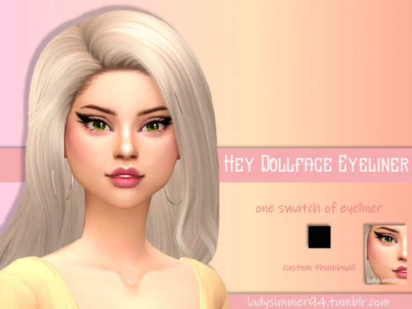  The Sims Resource: Hey Dollface Eyeliner by LadySimmer94