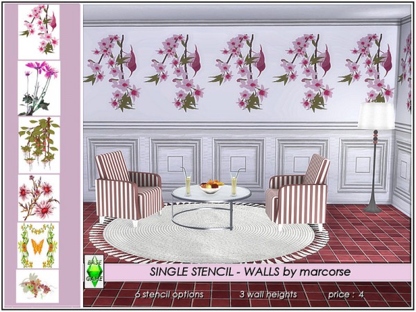  The Sims Resource: Single Stencil   Walls by marcorse