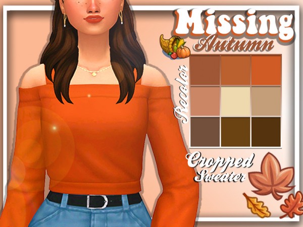  The Sims Resource: Missing Autumn Cropped Sweater by Realplumbie