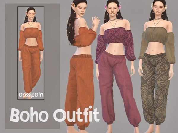  The Sims Resource: Boho Outfit by GossipGirl S4