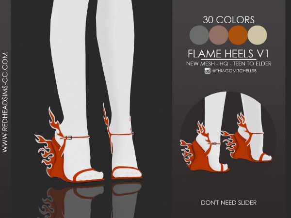  Red Head Sims: Flame Heels