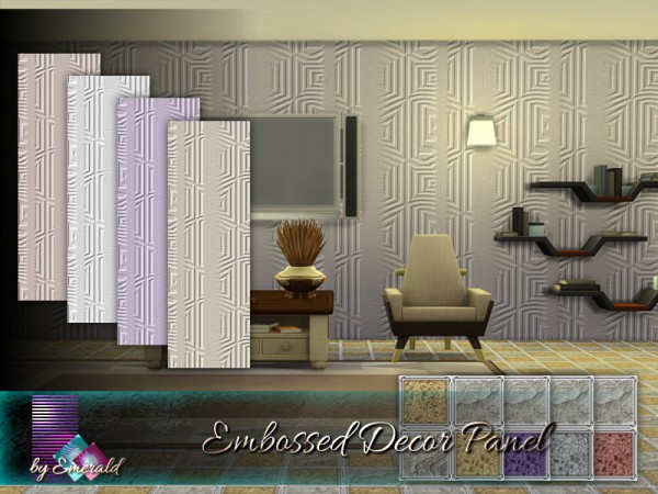  The Sims Resource: Embossed Decor Panel by emerald
