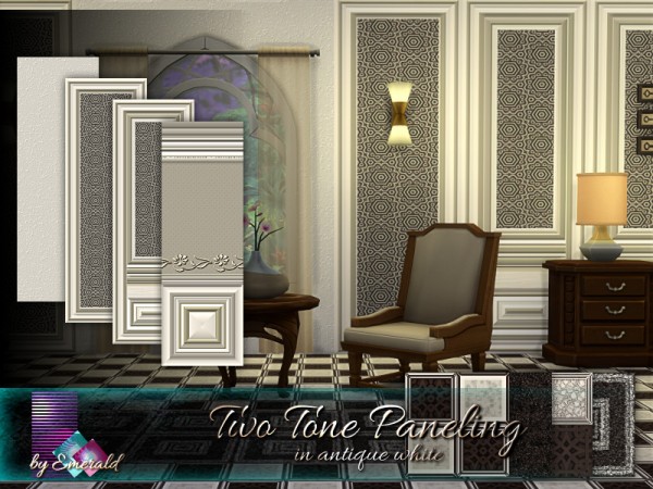  The Sims Resource: Two Tone Paneling in antique white by emerald