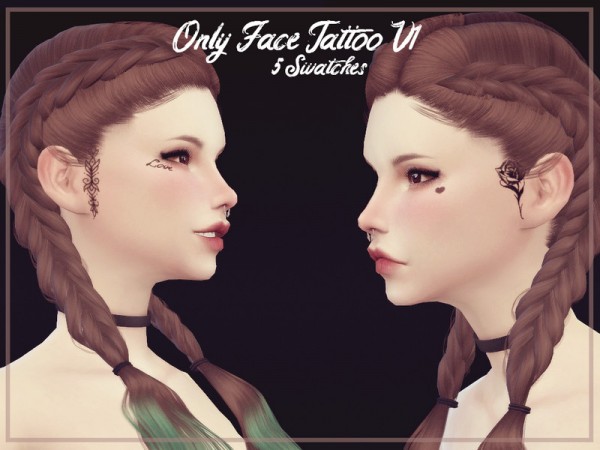  The Sims Resource: Only Face Tattoo V1 by Reevaly