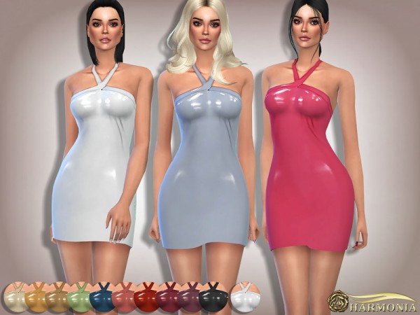  The Sims Resource: Uniquely Shaped Latex Dress by Harmonia