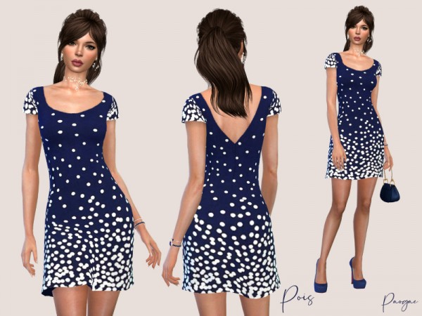  The Sims Resource: Pois Dress by Paogae