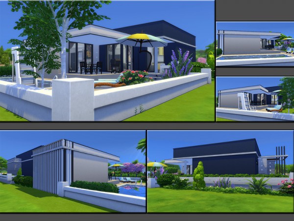  The Sims Resource: Blue Line House by matomibotaki
