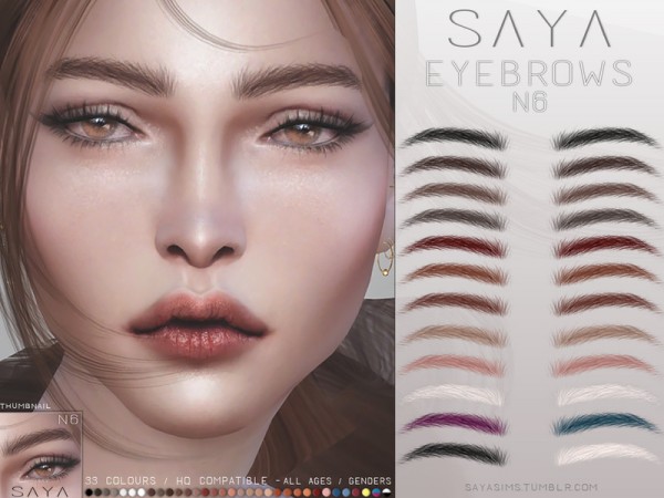  The Sims Resource: Eyebrows N6 by SayaSims