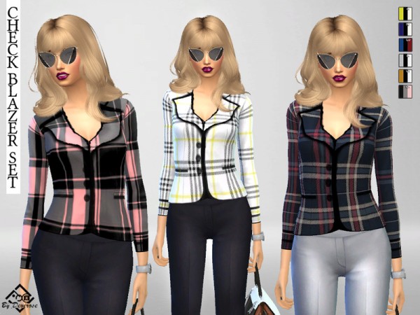  The Sims Resource: Check Blazers Set by Devirose