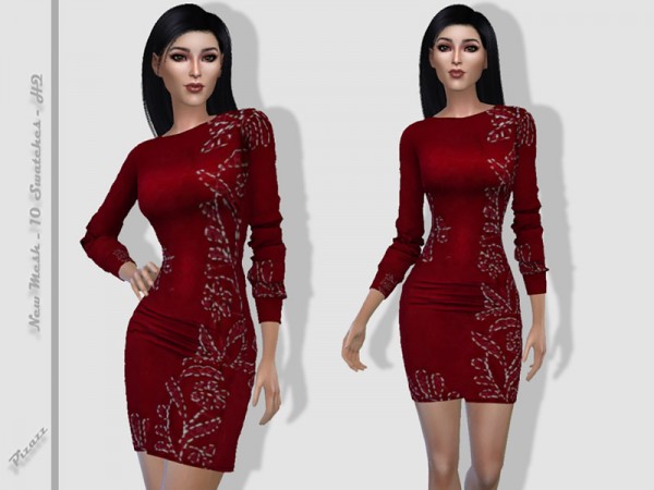  The Sims Resource: Printed Mini Dress by pizazz