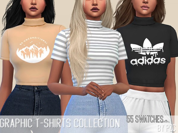  The Sims Resource: Graphic T shirts Collection by Pinkzombiecupcakes