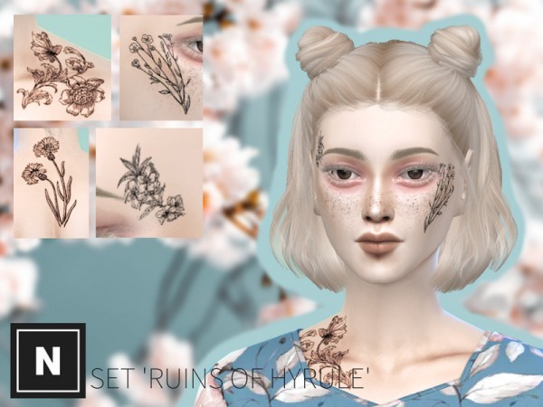  The Sims Resource: Ruins of hyrule  tattoo set by networksims