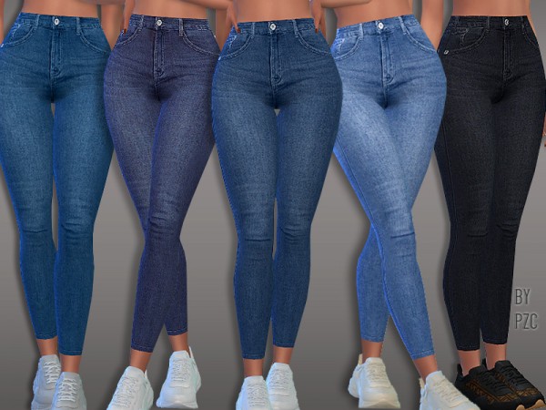  The Sims Resource: Dark Blue Skinny Denim Jeans 9091 by Pinkzombiecupcakes