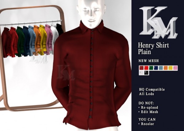 KM: Henry Shirt Plain • Sims 4 Downloads