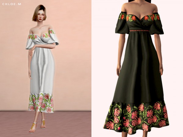  The Sims Resource: Flower Dress by ChloeM