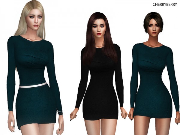  The Sims Resource: Elegant Mini Dress by CherryBerrySim
