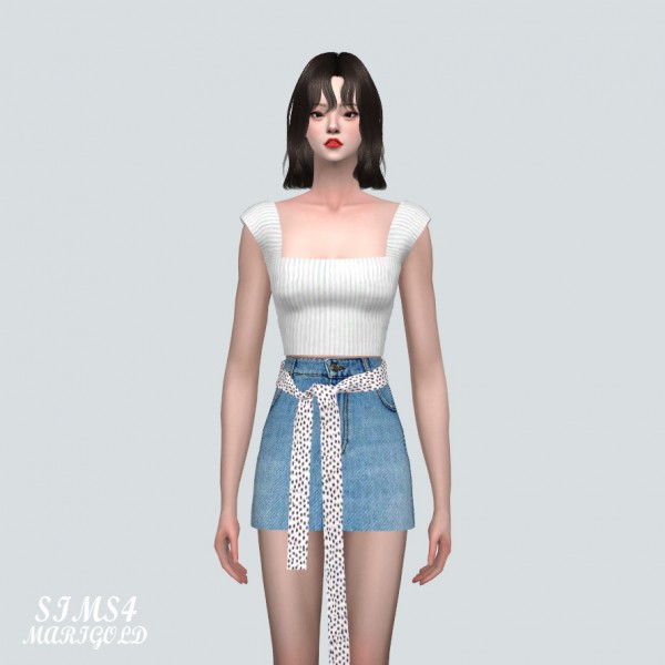  SIMS4 Marigold: Knit Sleeveless Crop Top