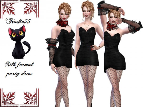  The Sims Resource: Silk formal party dress by TrudieOpp