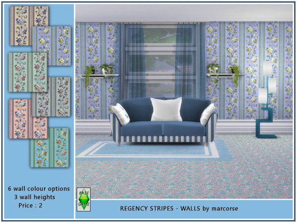  The Sims Resource: Regency Stripes Walls by marcorse