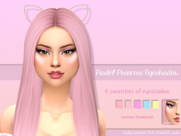  The Sims Resource: Pastel Princess Eyeshadow by LadySimmer94
