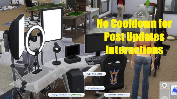  Mod The Sims: No Cooldown for Post Updates Interactions by EynSims