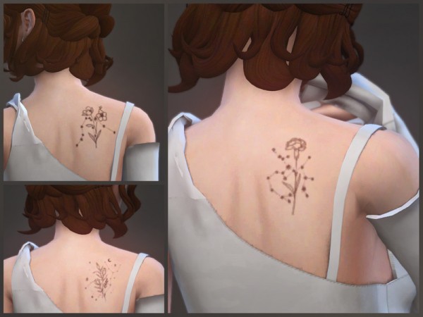 The Sims Resource: Floral Constellations tattoos by sugar owl