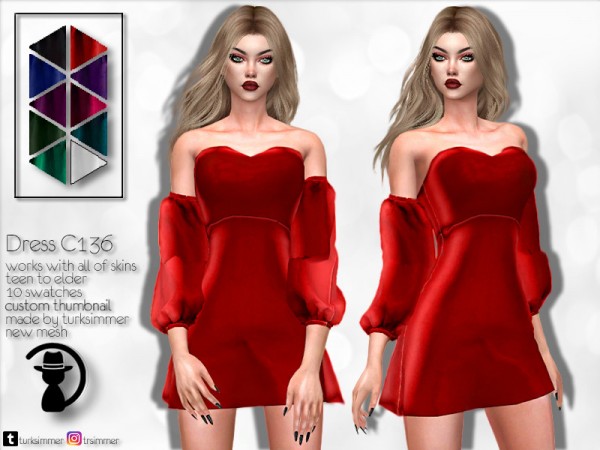  The Sims Resource: Dress C136 by turksimmer