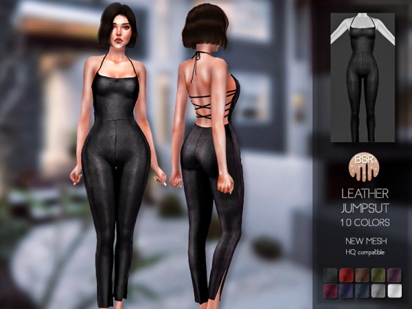  The Sims Resource: Leather Jumpsuit BD206 by busra tr